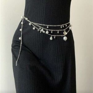 Elegant Silver Pearl Charm Necklace